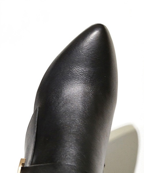 Miniministore（ミニミニストア）の「チャンキーヒール ブーティ 太ヒール（ブーツ・レディース・ベージュ/ブラック・23.5cm/24.0cm/24.5cm/22.5cm/23.0cm）」の18枚目の写真