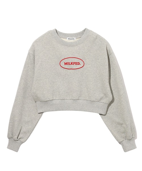 MILKFED.(ミルクフェド)の「CROPPED SWEAT TOP(スウェット・レディース・ライトブルー/アッシュ/ブラック・ONE SIZE)」の3枚目の写真