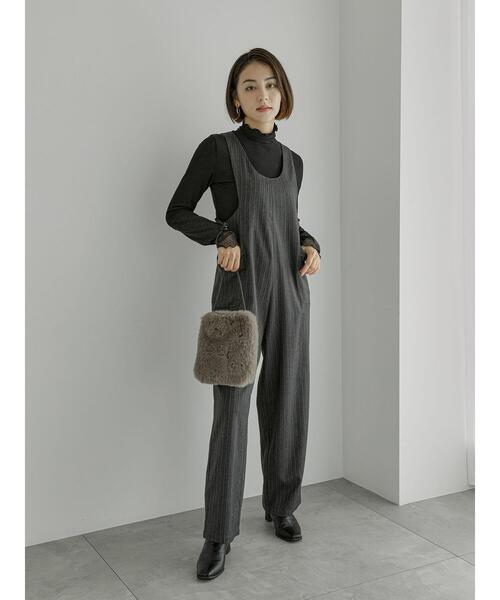 Te chichi（テチチ）の「【宮本茉由着用】袖口シャーリングチュールリブカットソー（Tシャツ/カットソー・レディース・ブラック/オフホワイト・F）」の8枚目の写真