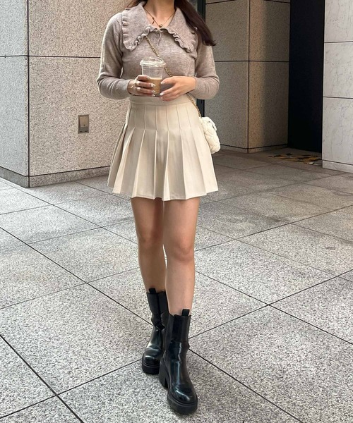 未使用に近い♡セブンテン ホワイト S 長袖 フリル ニット トップス フリルニット_5分袖 | [公式]アパートバイ （A part by）通販