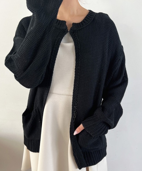 Olu.(オルドット)の「ダブルポケットルーズカーディガン(カーディガン/ボレロ・レディース・ピンク/レモンイエロー/ブラック・FREE)」の20枚目の写真