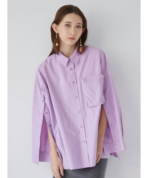 MURUA(ムルーア)の「3Dポケットオーバーシャツ(シャツ/ブラウス・レディース・ホワイト/ピンク・FREE)」の6枚目の写真