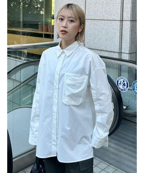 MURUA(ムルーア)の「3Dポケットオーバーシャツ(シャツ/ブラウス・レディース・ホワイト/ピンク・FREE)」の17枚目の写真