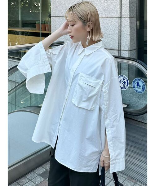 MURUA(ムルーア)の「3Dポケットオーバーシャツ(シャツ/ブラウス・レディース・ホワイト/ピンク・FREE)」の20枚目の写真