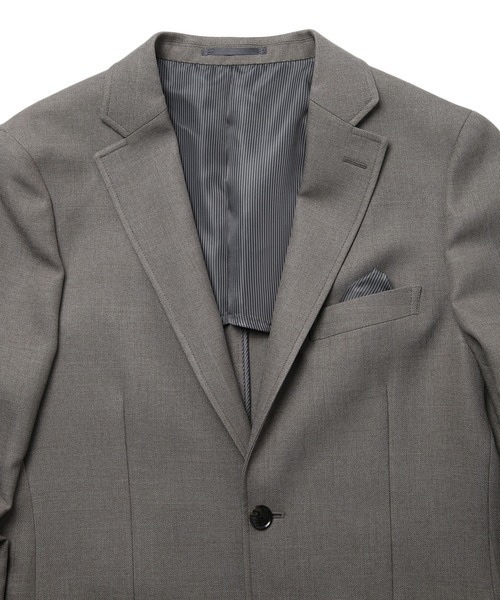 CROWDED CLOSET（クラウデッドクローゼット）の「【LANATEC/ラナテック】シャークスキンテーラードジャケット（セットアップ対応）（テーラードジャケット・メンズ・グレー/ネイビー/ベージュ・01/02/03/04）」の13枚目の写真