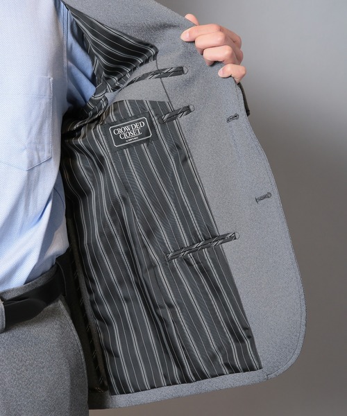 CROWDED CLOSET（クラウデッドクローゼット）の「【LANATEC/ラナテック】シャークスキンテーラードジャケット（セットアップ対応）（テーラードジャケット・メンズ・グレー/ネイビー/ベージュ・01/02/03/04）」の21枚目の写真