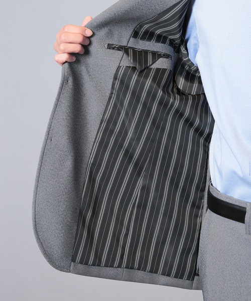 CROWDED CLOSET（クラウデッドクローゼット）の「【LANATEC/ラナテック】シャークスキンテーラードジャケット（セットアップ対応）（テーラードジャケット・メンズ・グレー/ネイビー/ベージュ・01/02/03/04）」の18枚目の写真