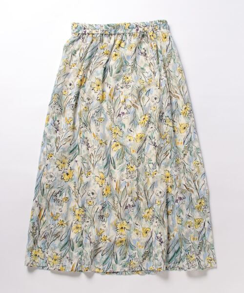 BELLUNA PLUS（ベルーナ）の「カットジャカード素材花柄プリントスカート（スカート・レディース・アイボリー系・X-LARGE/LARGE/MEDIUM）」の7枚目の写真