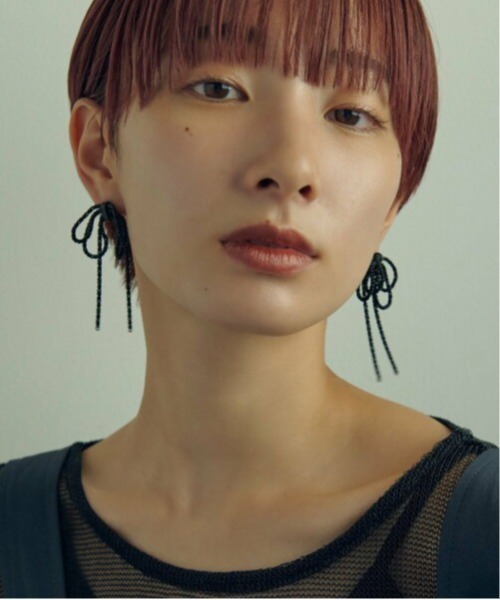 GOLDY（ゴールディ）の「【GOLDY】レイヤード チェーン リボン イヤリング / 2231111※（イヤリング・レディース・ブラック/ゴールド/シルバー・FREE）」の5枚目の写真