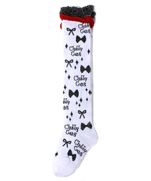 CHUBBYGANG | ラメ入りロゴリボン　オーバーニーソックス(ソックス/靴下)