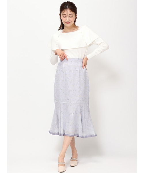 MISCH MASCH(ミッシュマッシュ)の「パイピングドビー小花スカート/MM417204(スカート・レディース・ラベンダー/ライトグリーン/ライトブルー・S/M)」の4枚目の写真