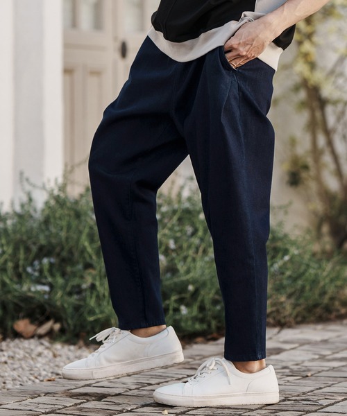 CAMBIO」 デニムパンツ L ワンウォッシュ メンズ サルエル テーパード