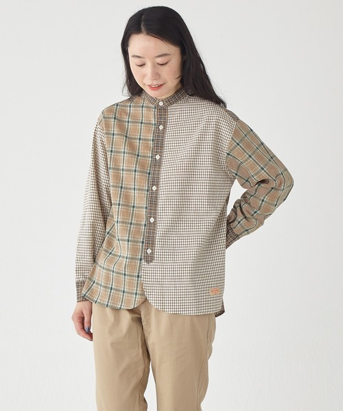 KRIFF MAYER Lady's Collection（クリフメイヤーレディースコレクション）の「スズシゲマルチチェックシャツ（シャツ/ブラウス・レディース・ベージュ/オレンジ/レッド/サックスブルー・MEDIUM/LARGE）」の5枚目の写真