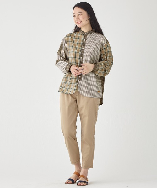 KRIFF MAYER Lady's Collection（クリフメイヤーレディースコレクション）の「スズシゲマルチチェックシャツ（シャツ/ブラウス・レディース・ベージュ/オレンジ/レッド/サックスブルー・MEDIUM/LARGE）」の6枚目の写真