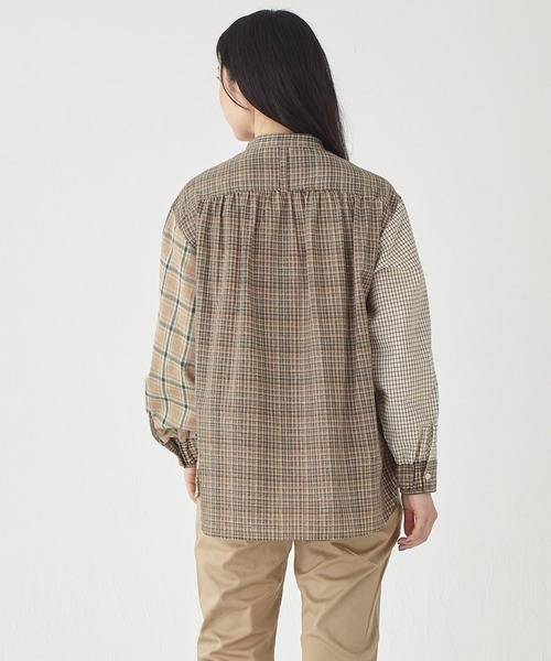 KRIFF MAYER Lady's Collection（クリフメイヤーレディースコレクション）の「スズシゲマルチチェックシャツ（シャツ/ブラウス・レディース・ベージュ/オレンジ/レッド/サックスブルー・MEDIUM/LARGE）」の8枚目の写真