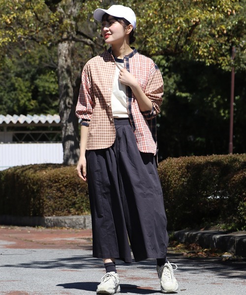 KRIFF MAYER Lady's Collection（クリフメイヤーレディースコレクション）の「スズシゲマルチチェックシャツ（シャツ/ブラウス・レディース・ベージュ/オレンジ/レッド/サックスブルー・MEDIUM/LARGE）」の9枚目の写真