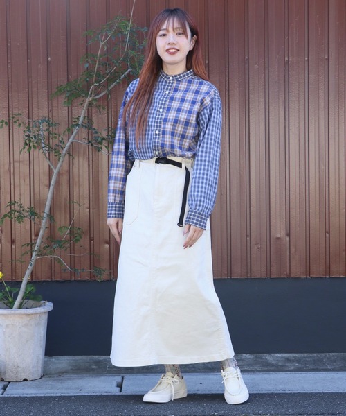 KRIFF MAYER Lady's Collection（クリフメイヤーレディースコレクション）の「スズシゲマルチチェックシャツ（シャツ/ブラウス・レディース・ベージュ/オレンジ/レッド/サックスブルー・MEDIUM/LARGE）」の10枚目の写真