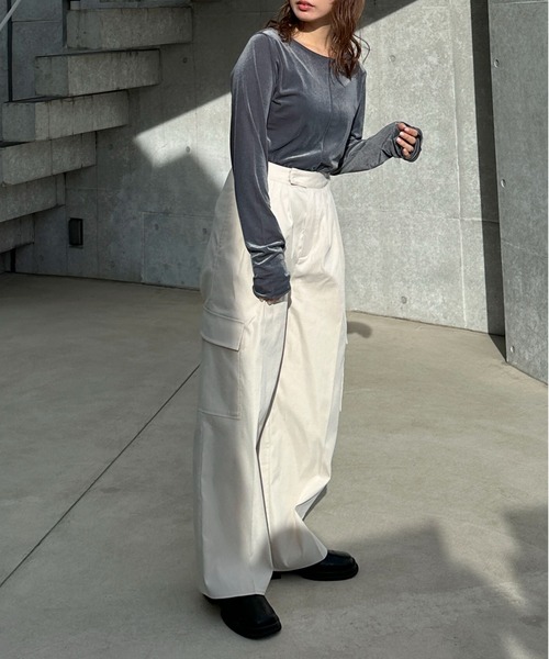 feepur（フェピュール）の「スリータックカーゴパンツ（カーゴパンツ・レディース・チャコールグレー/アイボリー/カーキ・SMALL/MEDIUM）」の7枚目の写真