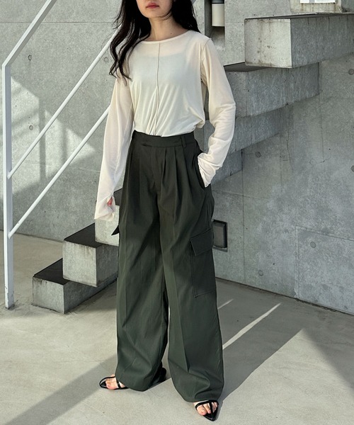 feepur（フェピュール）の「スリータックカーゴパンツ（カーゴパンツ・レディース・チャコールグレー/アイボリー/カーキ・SMALL/MEDIUM）」の17枚目の写真