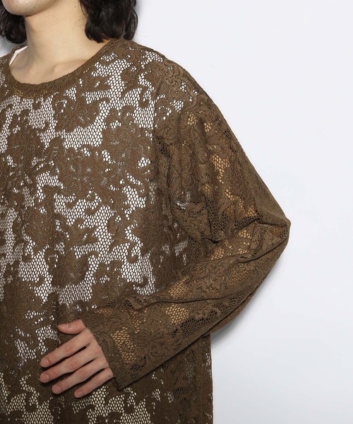 HARE（ハレ）の「フラワーガラレースプルオーバー(HARE)（Tシャツ/カットソー・メンズ・グレー/ブラック/ブラウン・FREE）」の16枚目の写真