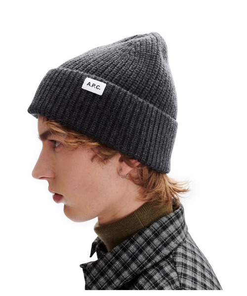 A.P.C アーペーセー　ニット帽　ダークグレー　男女兼用 A.P.C アーペーセーニット帽ビーニーダークグレー男女兼用