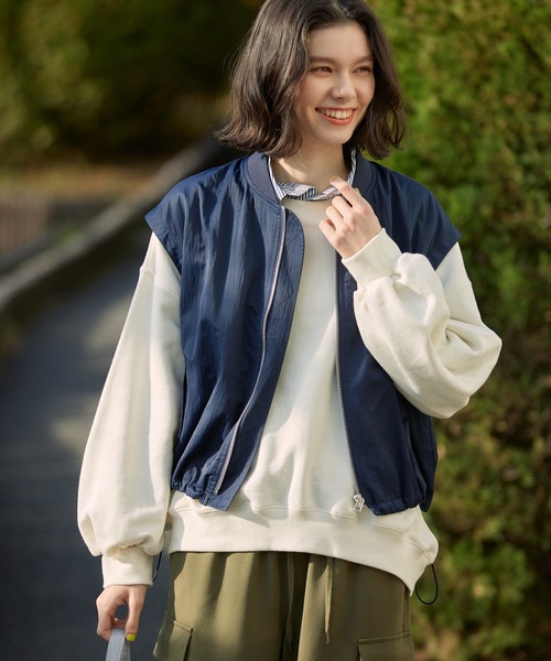 ROPE' PICNIC(ロペピクニック)の「撥水加工/ミリタリーベスト/リンクコーデ(ベスト・レディース・ネイビー/オフホワイト・38)」の1枚目の写真
