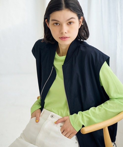 ROPE' PICNIC(ロペピクニック)の「撥水加工/ミリタリーベスト/リンクコーデ(ベスト・レディース・ネイビー/オフホワイト・38)」の22枚目の写真