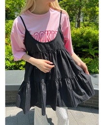 ボリュームティアードミニワンピース