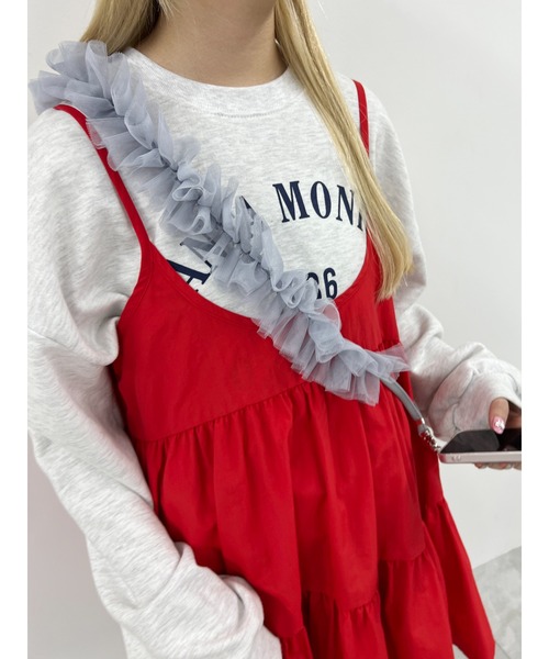 WC（ダブル シー）の「ボリュームティアードミニワンピース（ワンピース・レディース・ブラック/レッド/レオパード・FREE）」の6枚目の写真