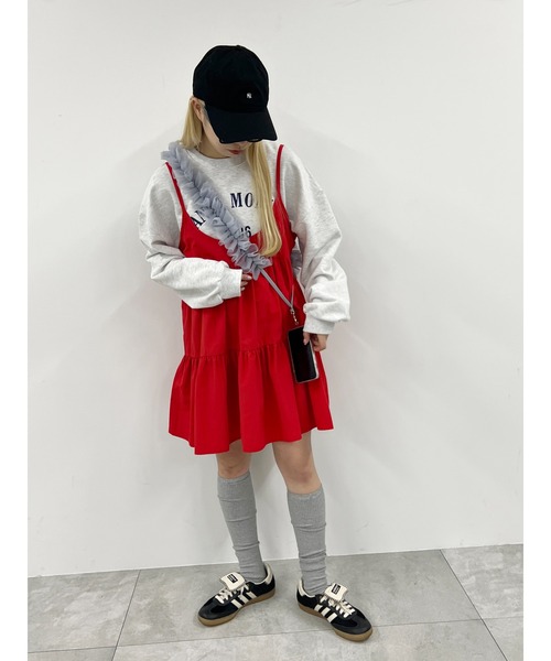 WC（ダブル シー）の「ボリュームティアードミニワンピース（ワンピース・レディース・ブラック/レッド/レオパード・FREE）」の5枚目の写真