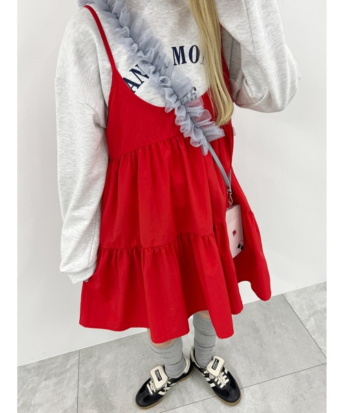 WC（ダブル シー）の「ボリュームティアードミニワンピース（ワンピース・レディース・ブラック/レッド/レオパード・FREE）」の4枚目の写真