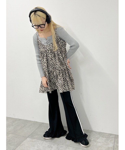 WC（ダブル シー）の「ボリュームティアードミニワンピース（ワンピース・レディース・ブラック/レッド/レオパード・FREE）」の22枚目の写真