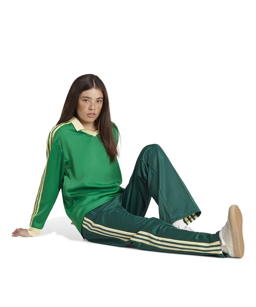 adidas オリジナルス☆スリーストライプス サテンゲームシャツ １回着用美品 adidas（アディダス）の「スリーストライプス サテン 長袖T