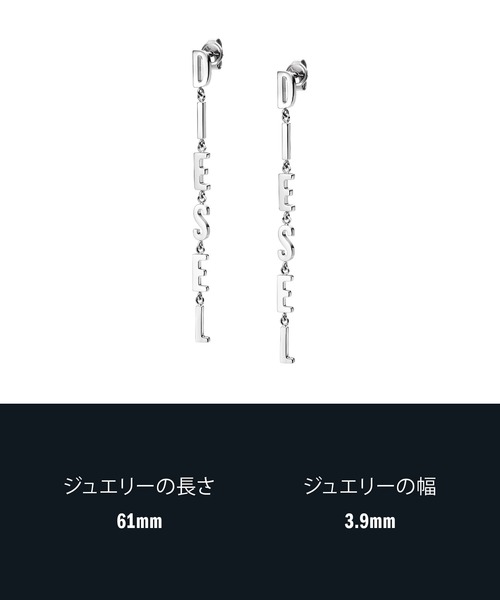 DIESEL(ディーゼル)の「ディーゼル アクセサリー ユニセックス ピアス シルバー DX1488040(ピアス(両耳用)・メンズ・Silver・FREE)」の9枚目の写真