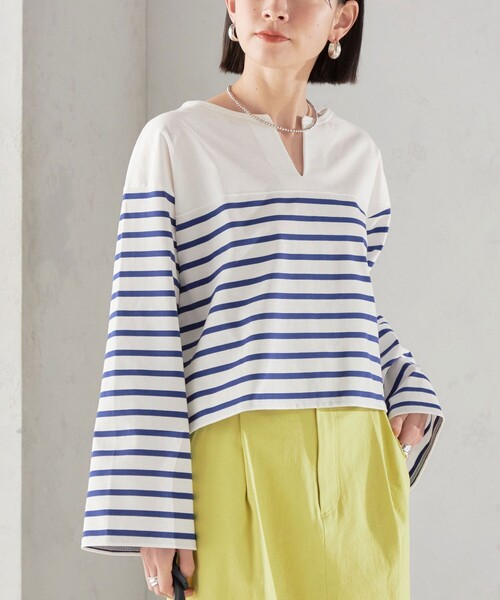 【セール】〈手洗い可能〉オーガニック 綿 ボーダー プルオーバー ◇（Tシャツ/カットソー）｜SHIPS（シップス）