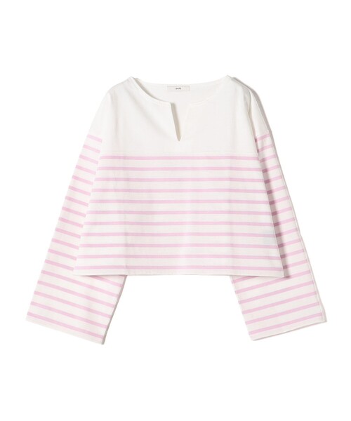 SHIPS（シップス）の「〈手洗い可能〉オーガニック 綿 ボーダー プルオーバー ◇（Tシャツ/カットソー・レディース・ブルー/ネイビー/ラベンダー・ONE SIZE）」の8枚目の写真