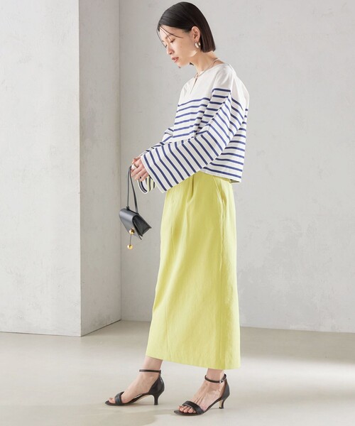 SHIPS（シップス）の「〈手洗い可能〉オーガニック 綿 ボーダー プルオーバー ◇（Tシャツ/カットソー・レディース・ブルー/ネイビー/ラベンダー・ONE SIZE）」の21枚目の写真