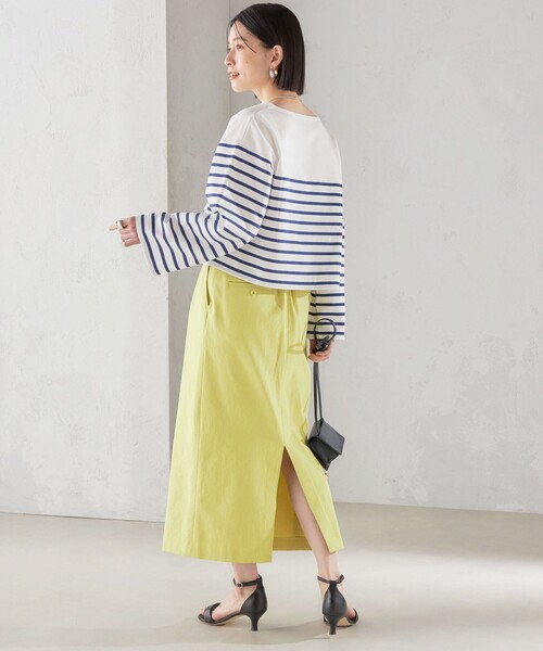 SHIPS（シップス）の「〈手洗い可能〉オーガニック 綿 ボーダー プルオーバー ◇（Tシャツ/カットソー・レディース・ブルー/ネイビー/ラベンダー・ONE SIZE）」の22枚目の写真