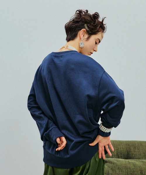 ヴィンテージライクイラストプリントスウェット トレーナー