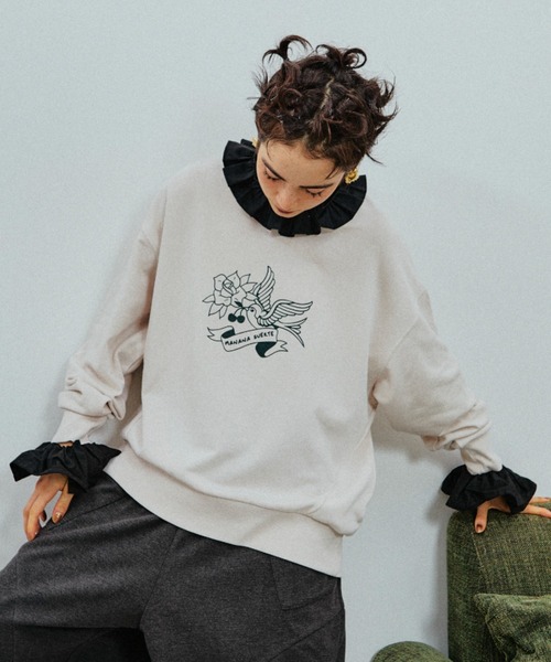 ヴィンテージライクイラストプリントスウェット トレーナー