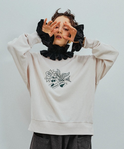 ヴィンテージライクイラストプリントスウェット トレーナー