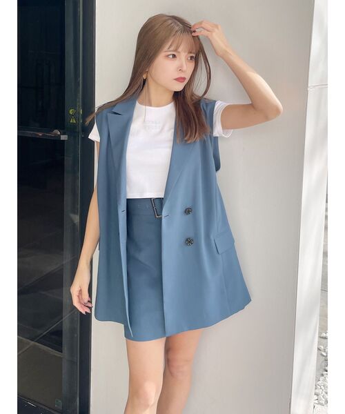 MURUA（ムルーア）の「【SET UP対応】ベーシックミニスカート（スカート・レディース・ブルー/ライトグレー/ダークグレー/ベージュ・1/2）」の6枚目の写真