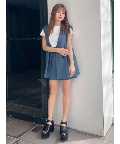 MURUA（ムルーア）の「【SET UP対応】ベーシックミニスカート（スカート・レディース・ブルー/ライトグレー/ダークグレー/ベージュ・1/2）」の8枚目の写真