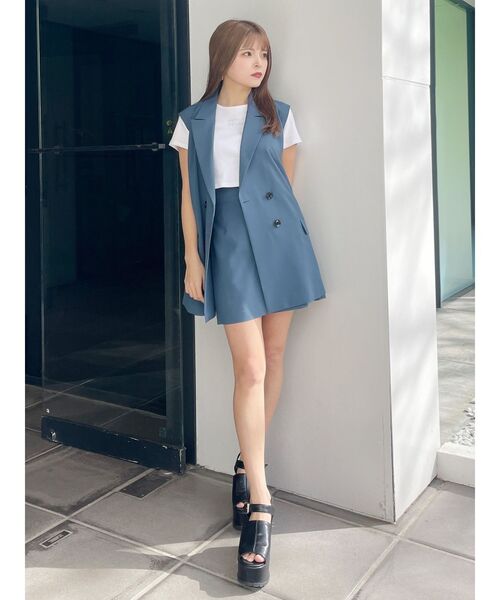 MURUA（ムルーア）の「【SET UP対応】ベーシックミニスカート（スカート・レディース・ブルー/ライトグレー/ダークグレー/ベージュ・1/2）」の9枚目の写真