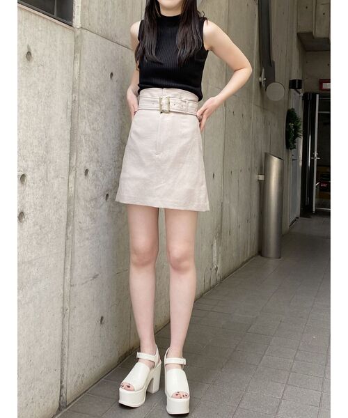 MURUA（ムルーア）の「【SET UP対応】ベーシックミニスカート（スカート・レディース・ブルー/ライトグレー/ダークグレー/ベージュ・1/2）」の12枚目の写真