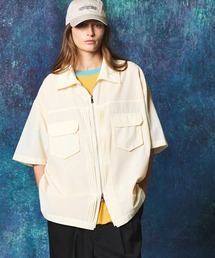 《UNISEX》Prime-Over Short Sleeve 2nd Zip Shirt/プライムオーバーショートスリーブ2ndジップシャツ【MAISON SPECIAL/メゾンスペシャル】
