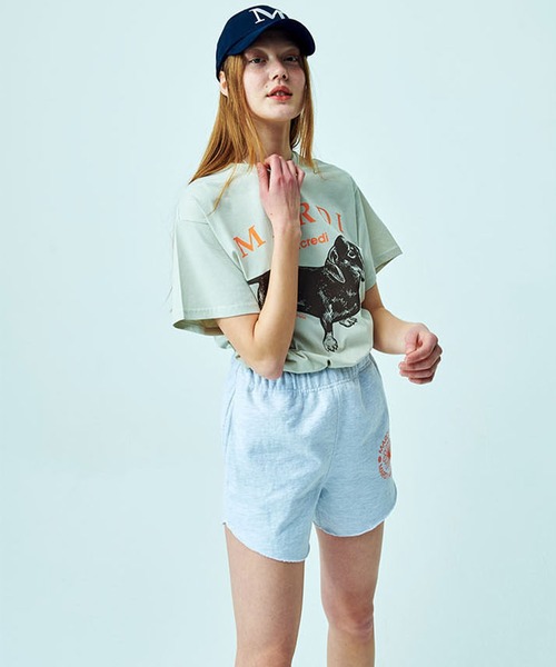 大人気 Mardi Mercredi ショーツセット（Tシャツ＋ショーツ） MardiMercredi 犬イラスト Tシャツ ショートパンツ セット