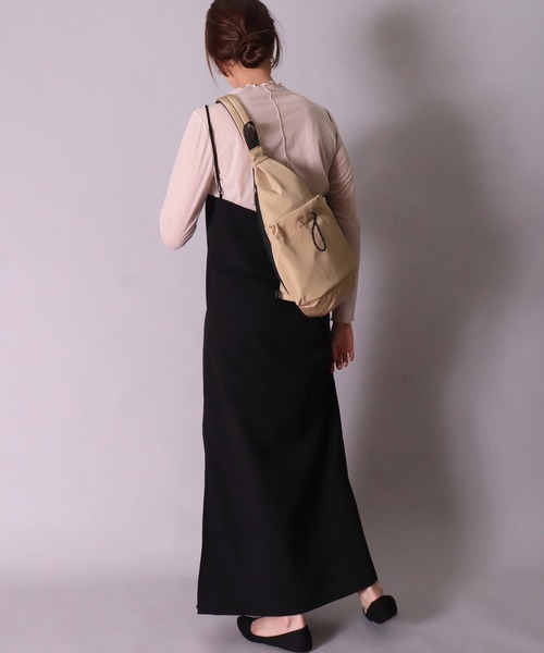 Legato Largo（レガートラルゴ）の「(LF)【Legato Largo】ドロスト クロス ボディバッグ（ボディバッグ/ウエストポーチ・レディース・アイボリー/ブラック/グレー/ベージュ・ONE SIZE）」の11枚目の写真