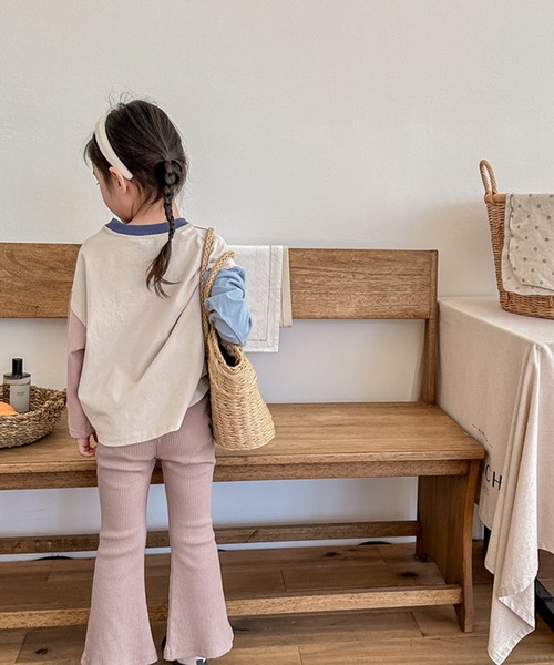 aimoha（アイモハ）の「【aimoha-KIDS-】9分丈　セミフレアパンツ (OG)（その他パンツ・キッズ・ライトグレー/ダークグレー/ピンク/ブラック/ライトピンク/ブルー・100/90/80/130/120/110/160/140/150）」の9枚目の写真