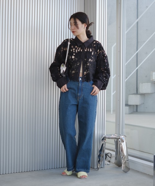 Kastane（カスタネ）の「レースクロップドシャツ（シャツ/ブラウス・レディース・ブラック/ホワイト・FREE）」の19枚目の写真